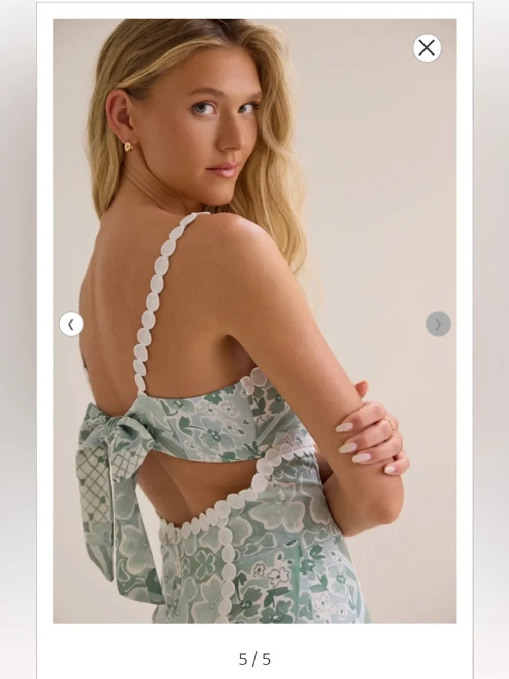 NWT Altar’d State Sola Mint Green Patchwork Maxi Dress with White Trim - Picture 5 of 7